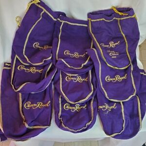 Lot of 9 Crown Royal‎ Drawstring Mini Shooter Bags 8" Purple